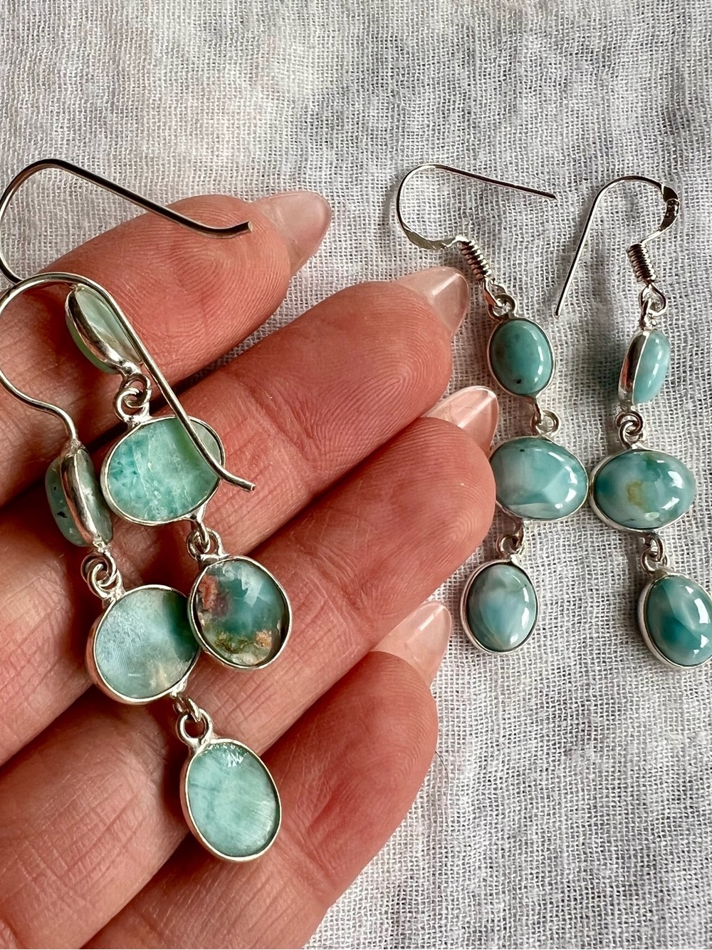 925 Choose from 4! Caribbean LARIMAR Dangle Earrings! - Picture 7 of 7